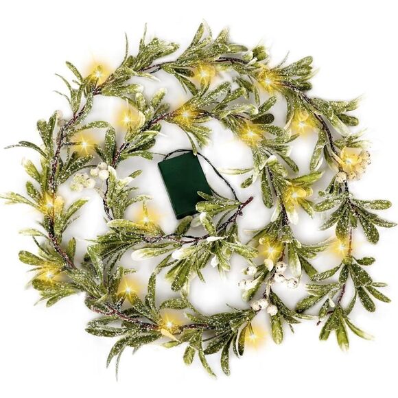 6FT Prelit Christmas Garland, Flocked Garland Home Decoration New - Picture 1 of 7
